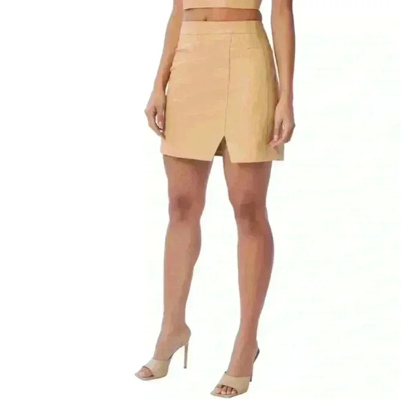 NEW LITA 100% Lamb Leather Skirt ~ Iced Coffee ~ size 6 ~ GORGEOUS! - Picture 2 of 7